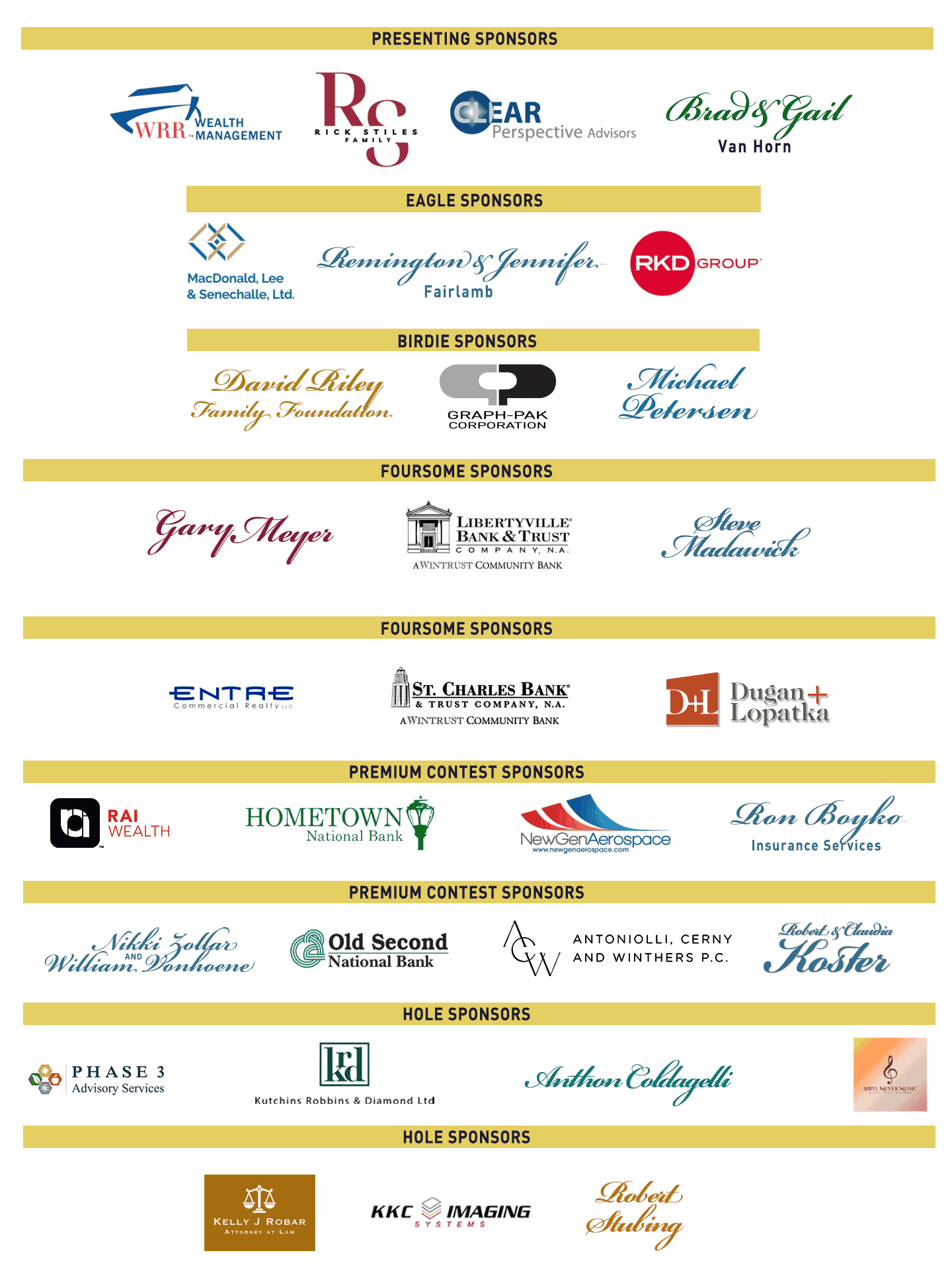 Final Golf Sponsor Art Card May 15th Golf Events: Wayside Cross Charity Golf Classic Elgin Country Club